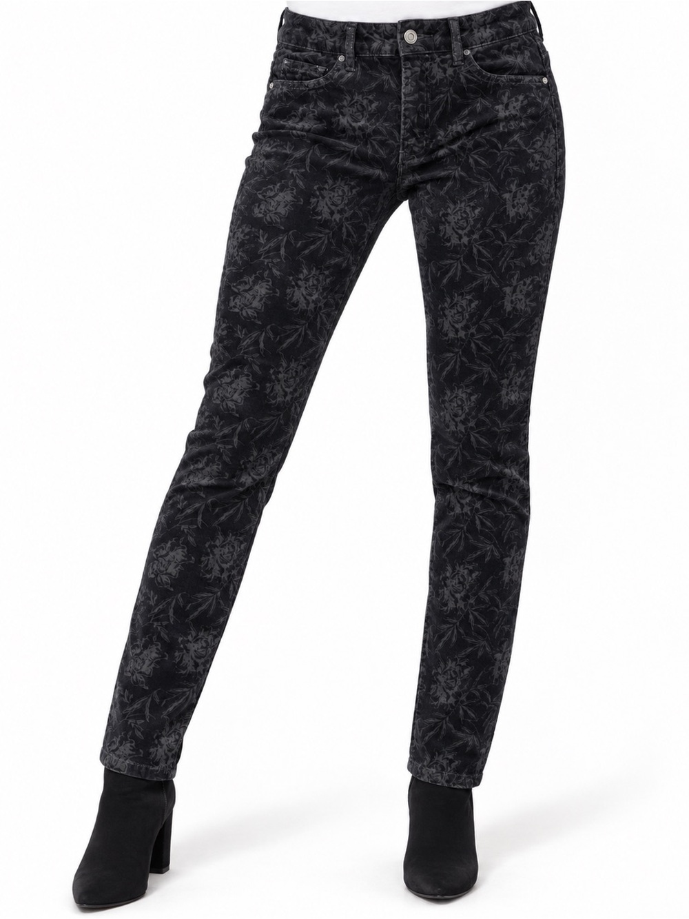 Charlie B Womens 4 Black Floral Skinny Pants Whimsigoth Witchcore Dark Academia